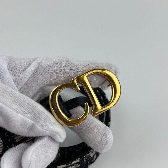 Christian Dior Trotter Belt 75 Leather Canvas Navy Vintage main image 10